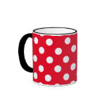 white polka in red coffee mug