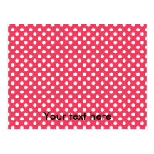 White polkadots on red post card