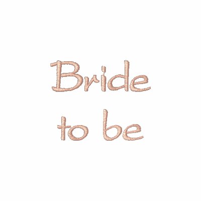 White polo with Embroidered bride to be
