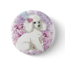 White Poodle in the Lilacs Art and Gifts