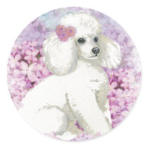 White Poodle in the Lilacs Art and Gifts