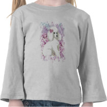 White Poodle in the Lilacs Tee Shirt Girls