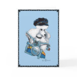 White Poodle on a Harley Motorcycle Greeting Card