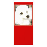 White Poodle Portrait Burberry Art Rack Card