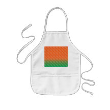 White pumpkin pattern on orange green fade aprons
