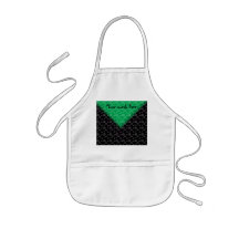White pumpkins on green black fade apron