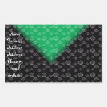 White pumpkins on green black fade rectangle stickers