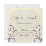 White purple with ornament design - engagement sho invitations