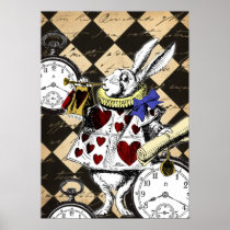 White Rabbit Alice in Wonderland Poster Print