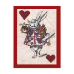 white rabbit heart postcard