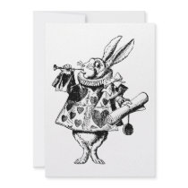 White Rabbit Herald Inked Black Personalised Announcement