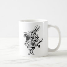 White Rabbit Herald Inked Black Mug