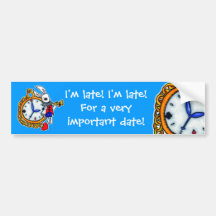 White Rabbit pocket watch Bumper Stickers