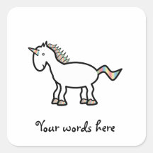White rainbow unicorn sticker