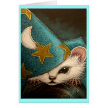 WHITE RAT/MICE/MOUSE WIZARD Card