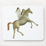 White Rearing Pegasus Mousepad