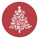 White & Red Christmas Tree stickers