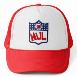 White & Red MUL Logo Cap Trucker Hat