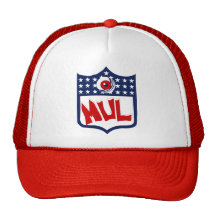 White & Red MUL Logo Cap Trucker Hat