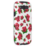 White & Red Rose Pattern samsung cover Galaxy S3 Covers