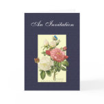 White Red Roses Custom Invitation Card