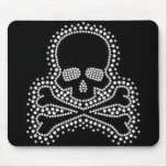 White Rhinestone Skull Mousepad