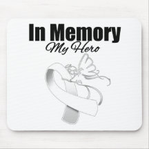 White Ribbon In Memory of My Hero Mouse Pad
