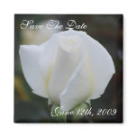 White Romance Save The Date Magnet