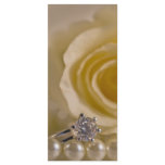 White Rose and Pearls Wedding Program rack cards