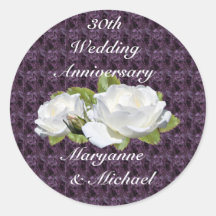 White Rose Anniversary Party Stickers