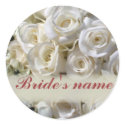 White rose bridal seals / stickers