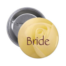 White rose Bride to be button