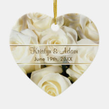 White Rose Elegance - Customise Christmas Ornament