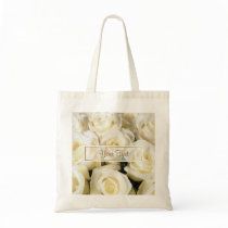 White Rose Elegance Template Tote Bags