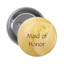 White rose for Maid of Honour Button