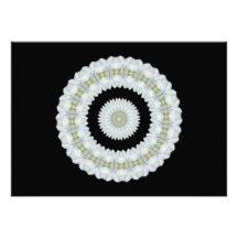 White rose kaleidoscope personalized invitations