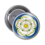 White Rose of Yorkshire Flag 6 Cm Round Badge