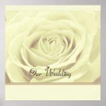 white rose ~ our wedding AUTOGRAPH GUEST POSTER