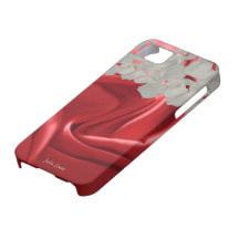 White Rose Petals On Red Satin Sheets iPhone 5 Cover