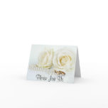 White Roses, Pearls & Wedding Bands - Invitation cards