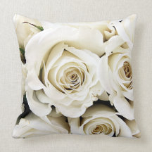 White Roses Pillow