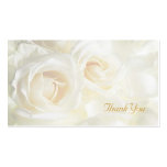 White Roses Thank You Wedding Business Card Templates