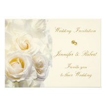 White Roses Wedding  Invitation