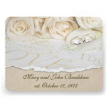 White Roses Wedding Vow Renewal Custom Announcements