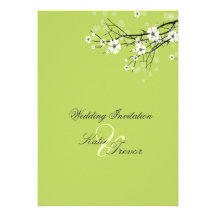 White Sakura Blossoms Invitations