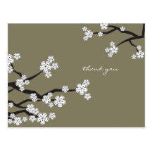 White Sakuras Ash Custom Thank You Postcard