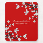 White Sakuras Flower Custom Favour / Gift Mousepad