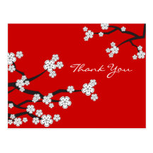 White Sakuras Thank You / Invitation Postcard