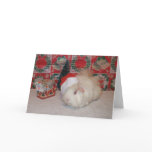 White Santa Pig Greeting Card
