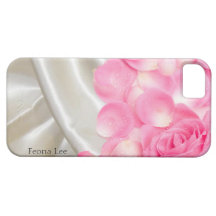 White Satin Sheets and Pink Roses iPhone 5 Cases